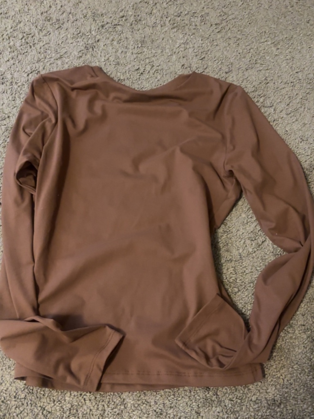 Women's Long Sleeve Scoop Neck Top - Brown